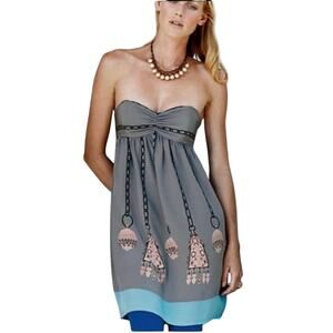 Anthropologie Corey Lynn Calter Strapless Silk Dress Size 10 Vintage Party